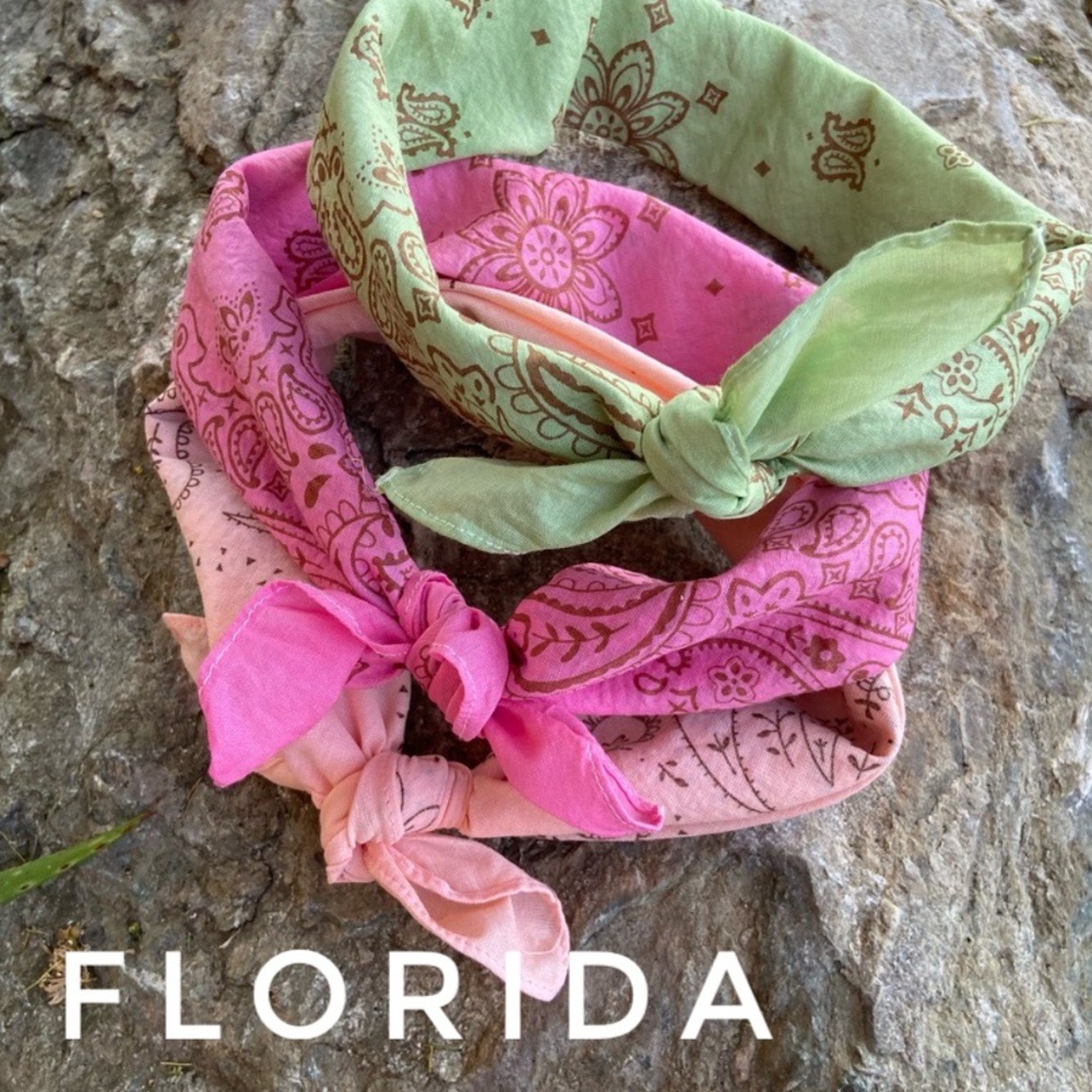 BANDANA Bandanas ⭐️NWT Paisley Cotton (Set of4)  "FLORIDA" Hand Dyed